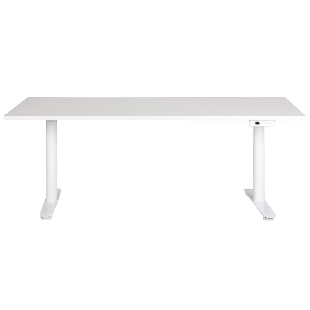 SCHREIBTISCH weiß 180/72 cm elektrisch höhenverstellbar Destin IV - Weiß, Holz (72/180/67cm) - Beliani