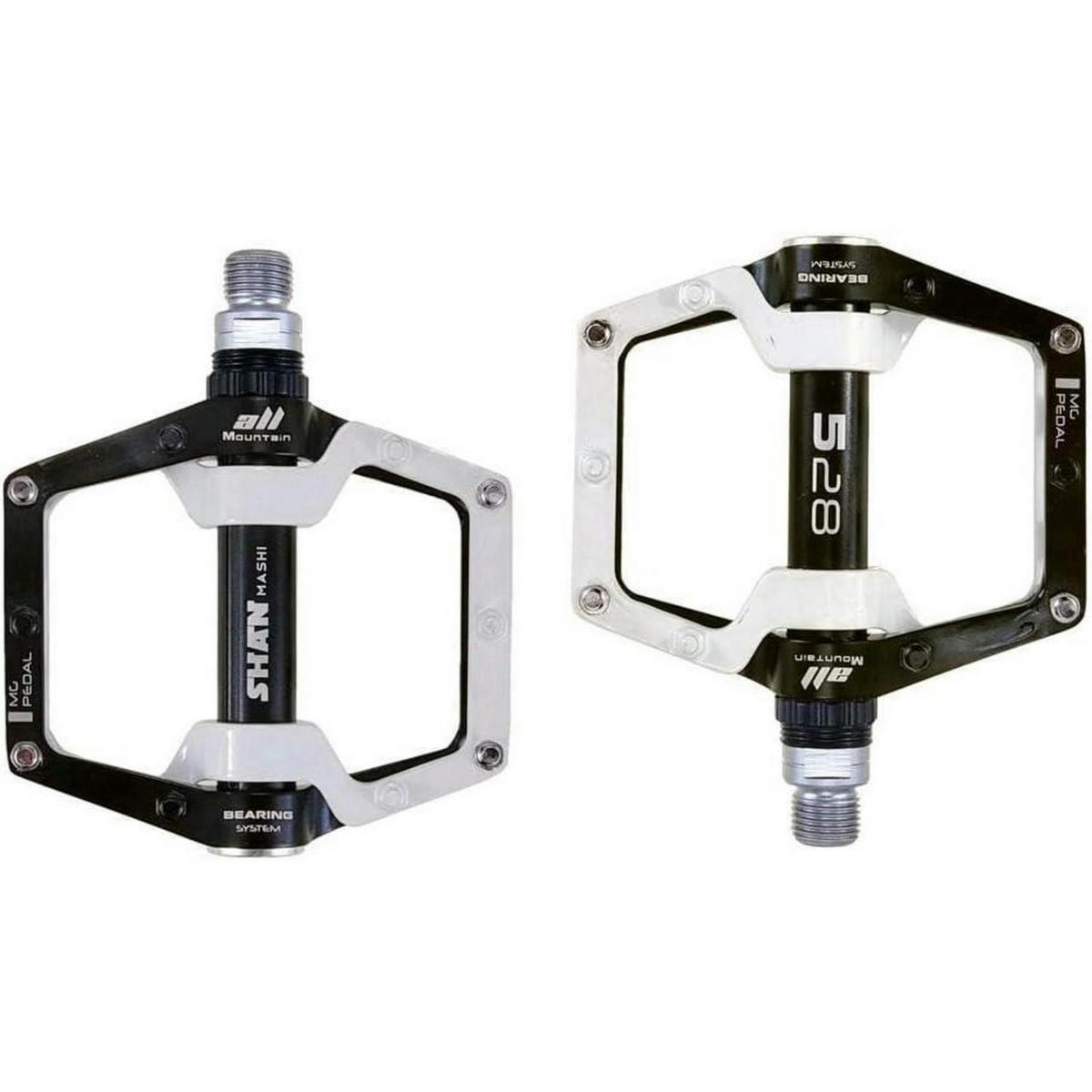 FAHRRADPEDALE Mountainbike-Pedale Aluminium-Legierung 9/16" Sealed Bearing Anti-Rutsch Weiß - Weiß, Metall (8.9/1.5/10.2cm)