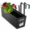 BALKONBLUMENTOPF mit Einsatz und 2 Griffe 56 cm, Schwarz - Schwarz, Kunststoff (18/56cm) - KADAX