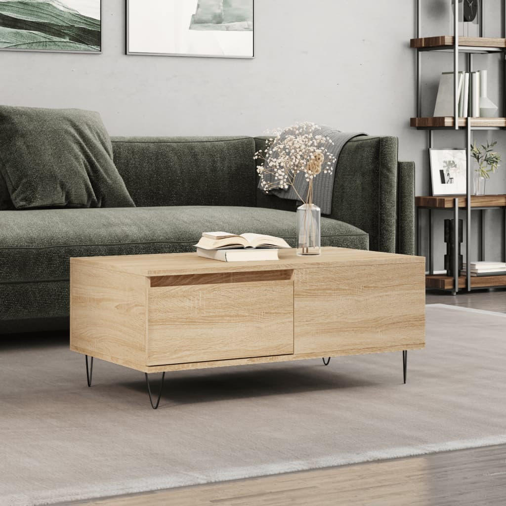 COUCHTISCH Sonoma-Eiche 90x50x36,5 cm Holzwerkstoff - Braun, Holzwerkstoff (50/90/36.5cm) - furnicato