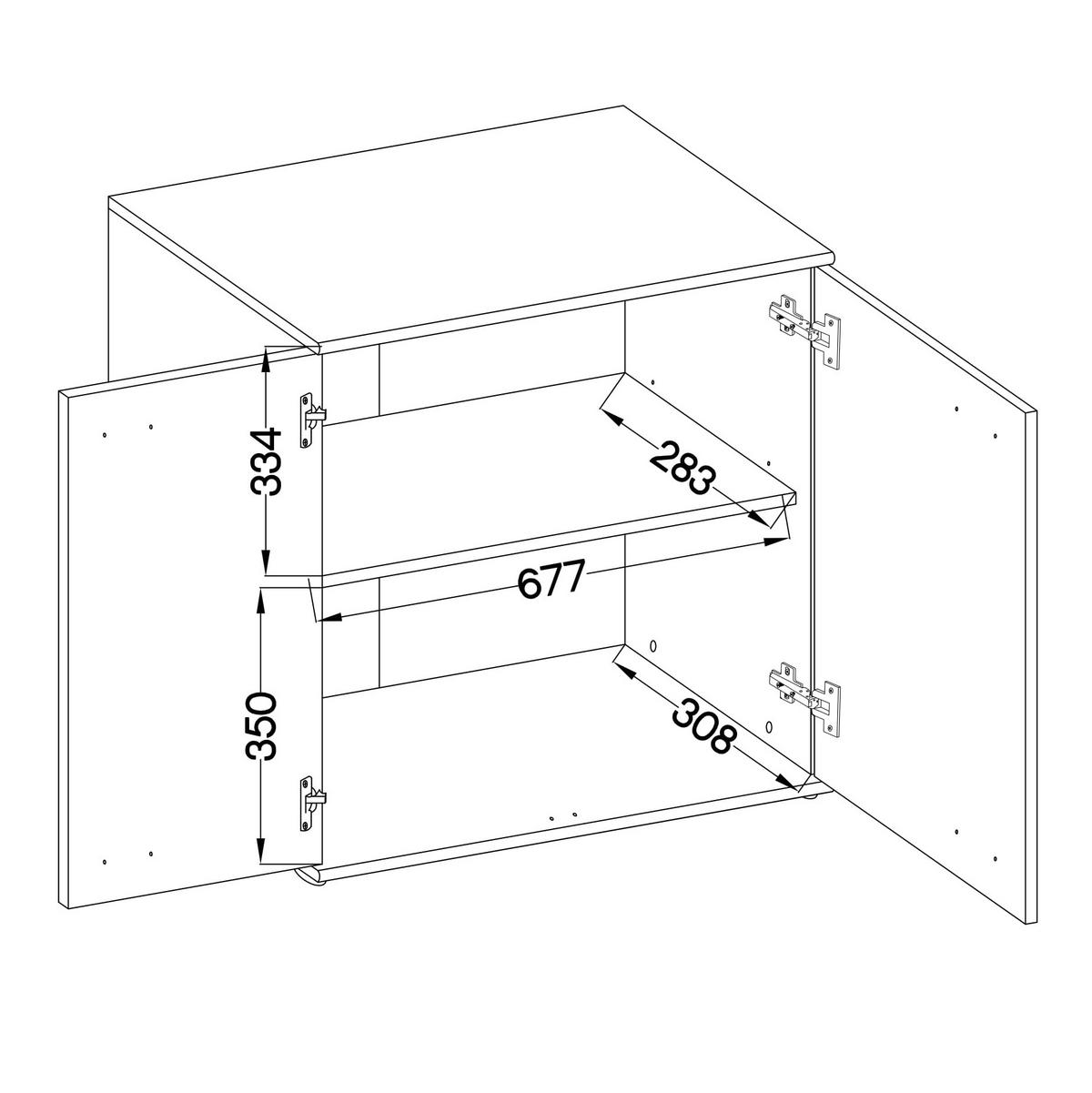 KOMMODE MICHELE 71/75/35 cm mit 2 Türen Sonoma Eiche - Sonoma Eiche, Holzwerkstoff (71/75/35cm) - MASSENO