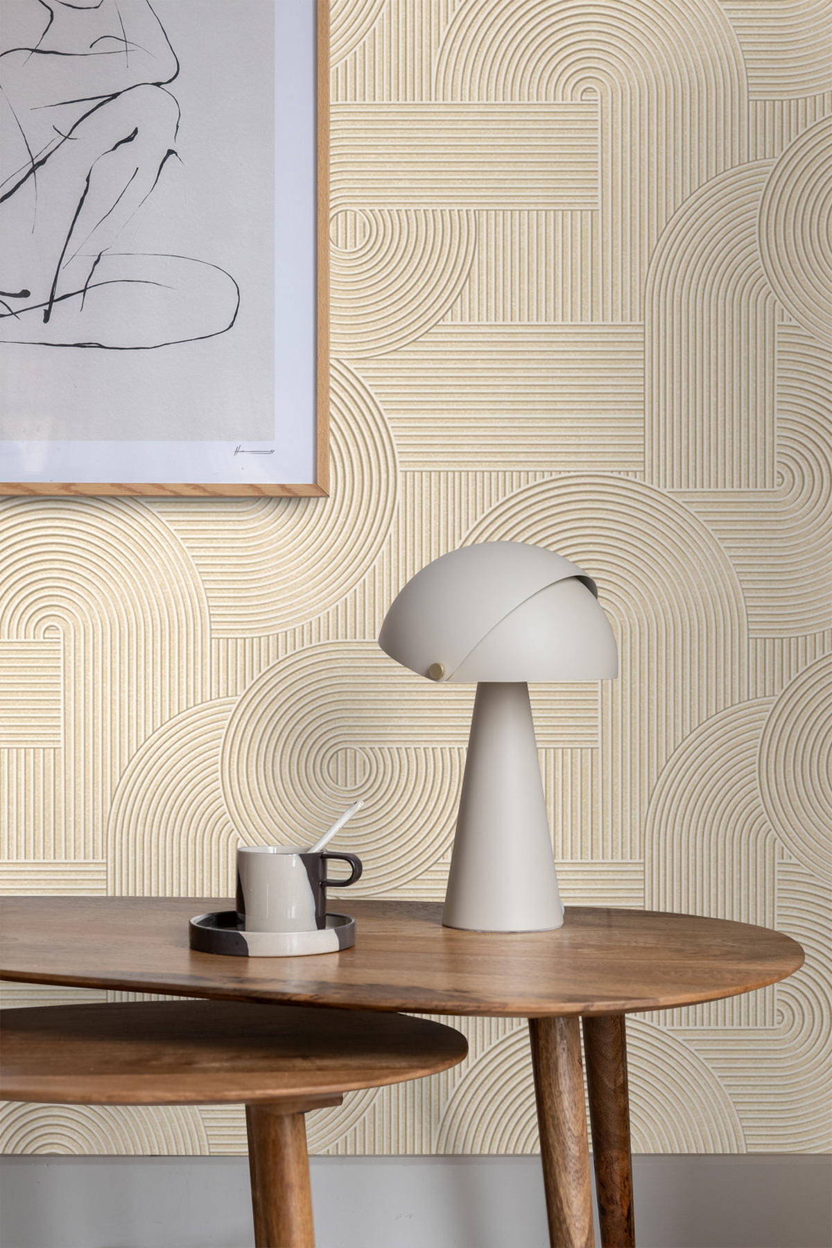 TAPETE 3D-Muster 53 cm x 10.05 m - Beige, Papier (53/1000cm) - Origin Wallcoverings