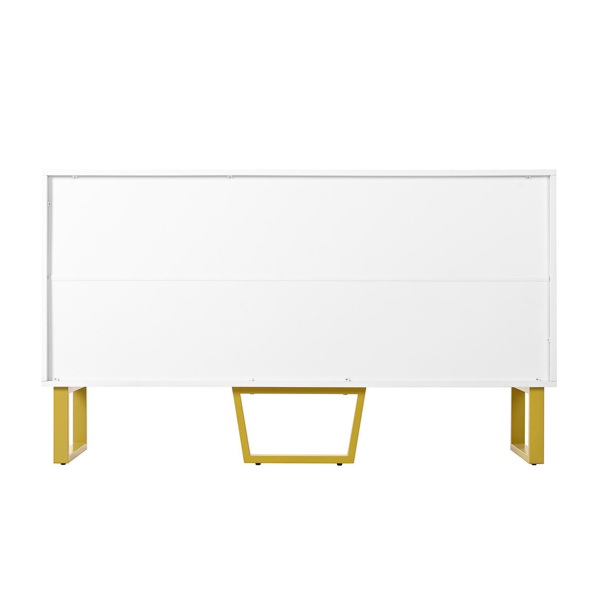SIDEBOARD 140/40/80 cm in Weiß Hochglanz mit 4 Türen und Metallbeinen - Weiß, Holzwerkstoff (140/80/40cm) - Flora Grace