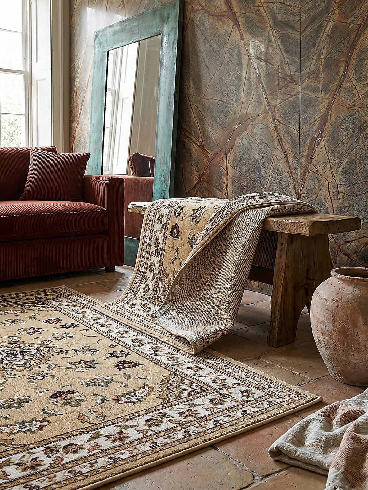 TEPPICH GLAZERT, klassisch-floral, Braun, 160 x 230 cm - Braun, Textil (230/160cm) - KADIMA DESIGN