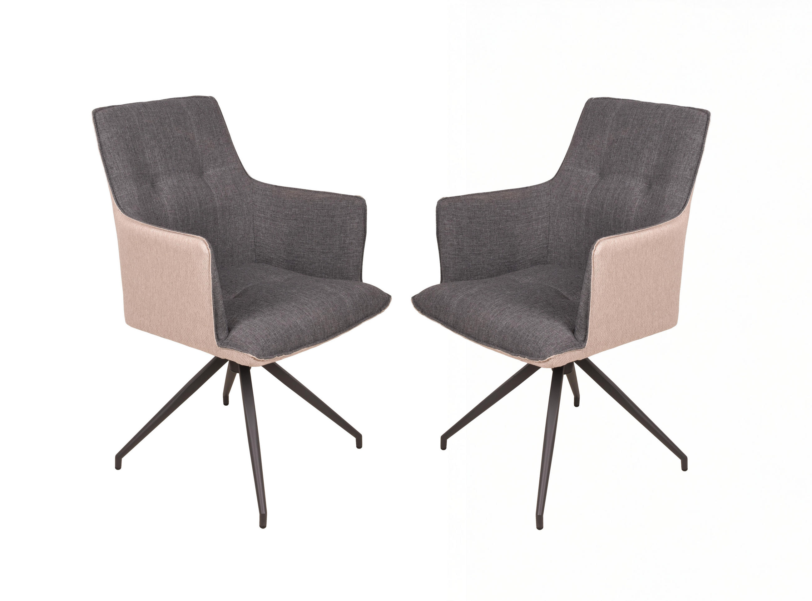 GARTENSTUHL Lisa 2er Set Stahl Dunkelgrau 92x61x62cm - Dunkelgrau, Metall (61/92/62cm) - DELUKE