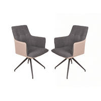 GARTENSTUHL Lisa 2er Set Stahl Dunkelgrau 92x61x62cm - Dunkelgrau, Metall (61/92/62cm) - DELUKE