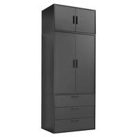 KLEIDERSCHRANK Der Grenzenlose - Anthrazit, Holzwerkstoff (90/234/58cm) - Mokebo