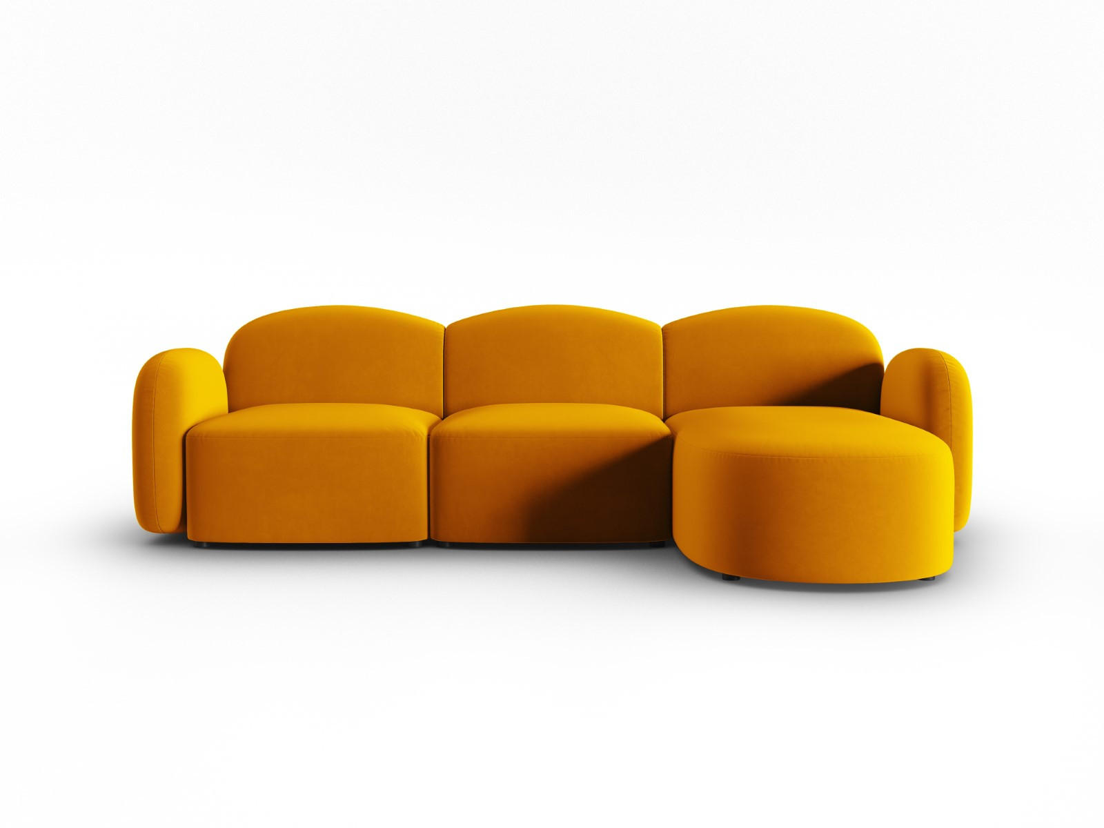 ECKSOFA rechts Blair aus Samt gelb 4 Sitzplätze - Gelb, Textil (155/272cm) - Micadoni