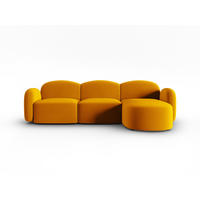 ECKSOFA rechts Blair aus Samt gelb 4 Sitzplätze - Gelb, Textil (155/272cm) - Micadoni