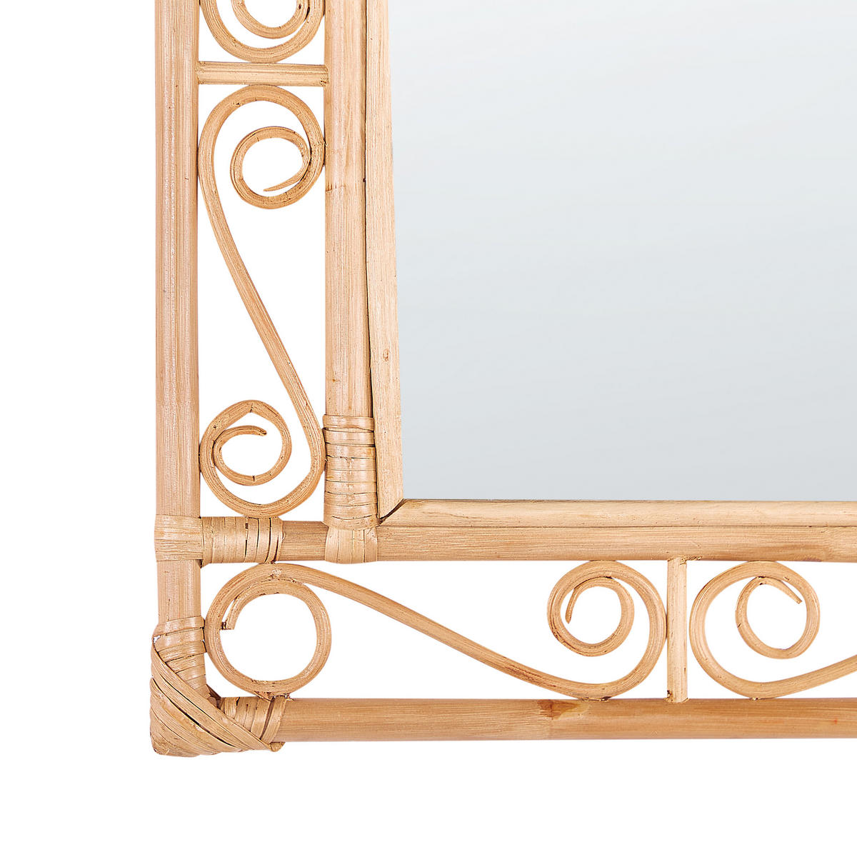 WANDSPIEGEL Rattan naturfarben 41/52 cm Amanu - Beige/Naturfarben, Naturmaterialien (41/52/2cm) - Beliani