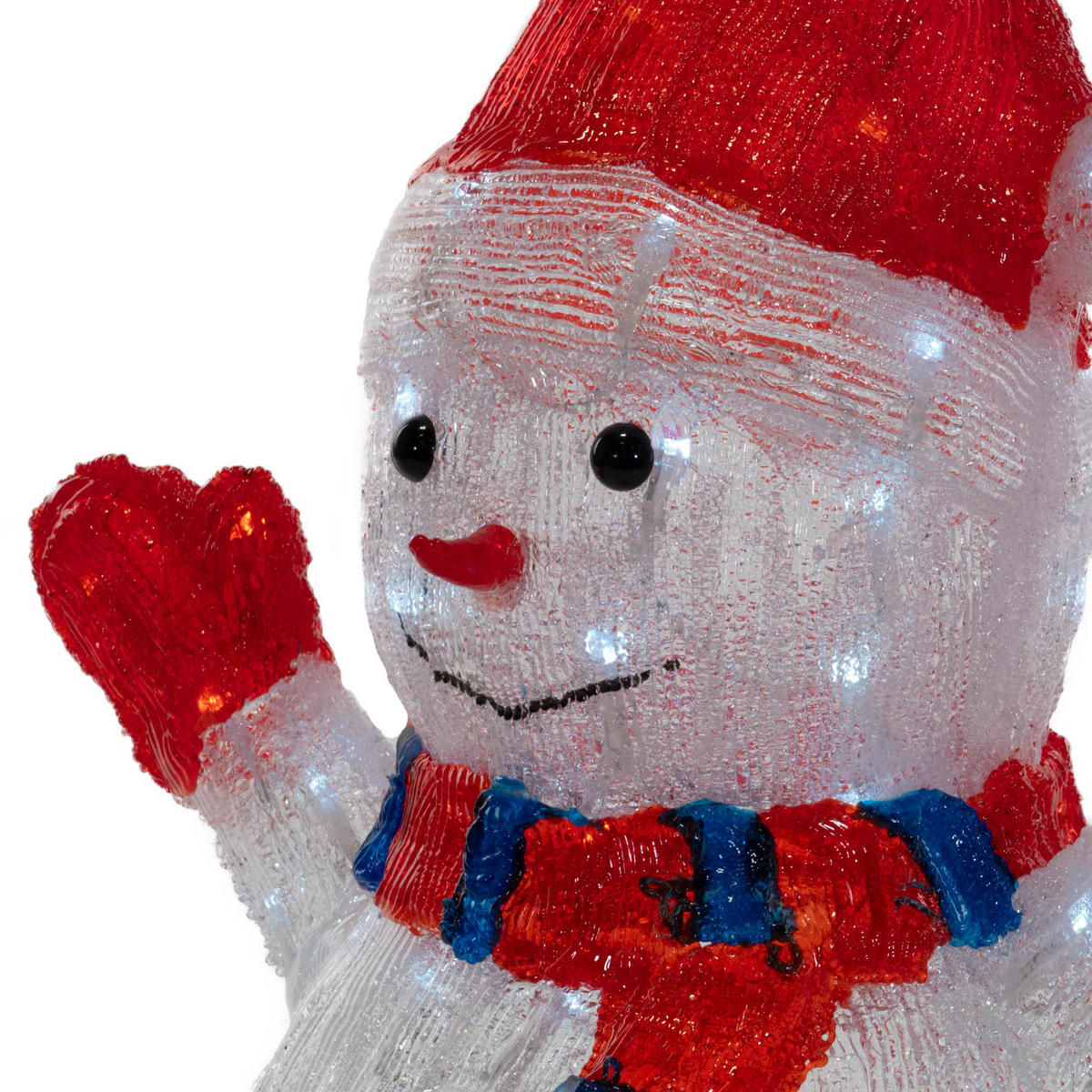 WEIHNACHTSDEKORATION LED-Schneemann 39/25,2/48 cm - Weiß, Kunststoff (25.2/48/39cm) - Fééric Lights and Christmas