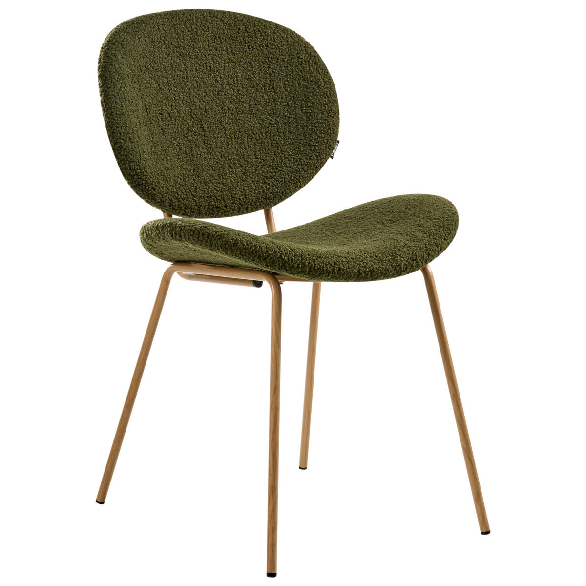 ESSZIMMERSTUHL 2er-Set Hellbraun/Dunkelgrün Luana - Hellbraun/Dunkelgrün, Textil (50/80/52cm) - Beliani