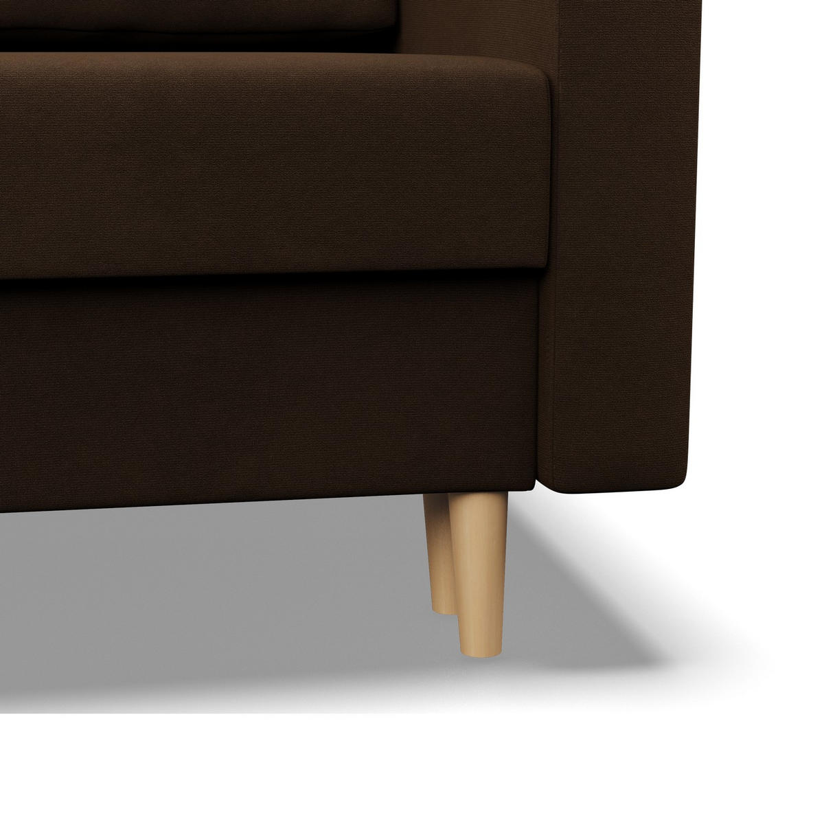 SOFA 3-SITZER MIT SCHLAFFUNKTION BLANK, Braun - Braun, Textil (212/88/92cm) - Mebligo