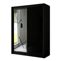 SCHRANK Schwarz VELIS Schiebetür Mit Spiegel 120 cm - Schwarz, Holzwerkstoff (120/215/61cm) - Sepro Meble