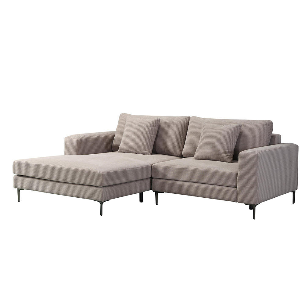 SOFA BELLANO - Beige, M - Links - Beige, Holz/Kunststoff (238/188cm) - Home Deluxe