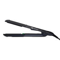 HAARGLÄTTER Satin Hair 7 ST710 Schwarz Silber, Keramikplatten, IONTEC Technologie, Temperaturregelung, Glätteisen, Haarstyling, Profi Styling - Schwarz, Kunststoff (2.1/3/13.9cm) - Braun