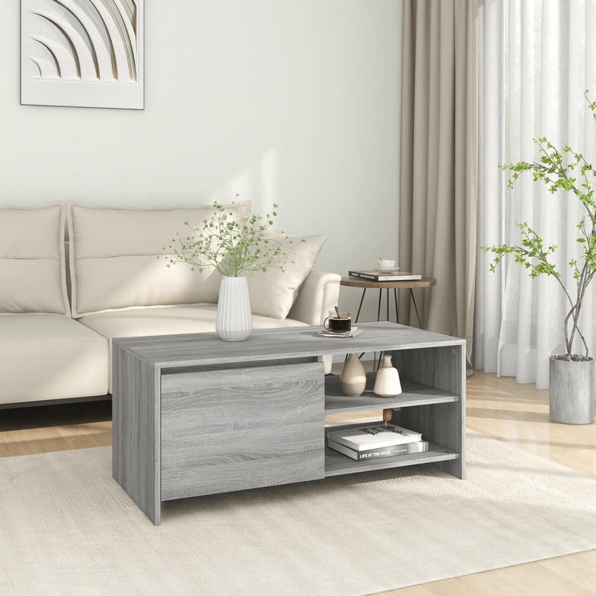 COUCHTISCH Grau Sonoma 102x50x45 cm Holzwerkstoff - Grau, Holzwerkstoff (102/50/45cm) - furnicato