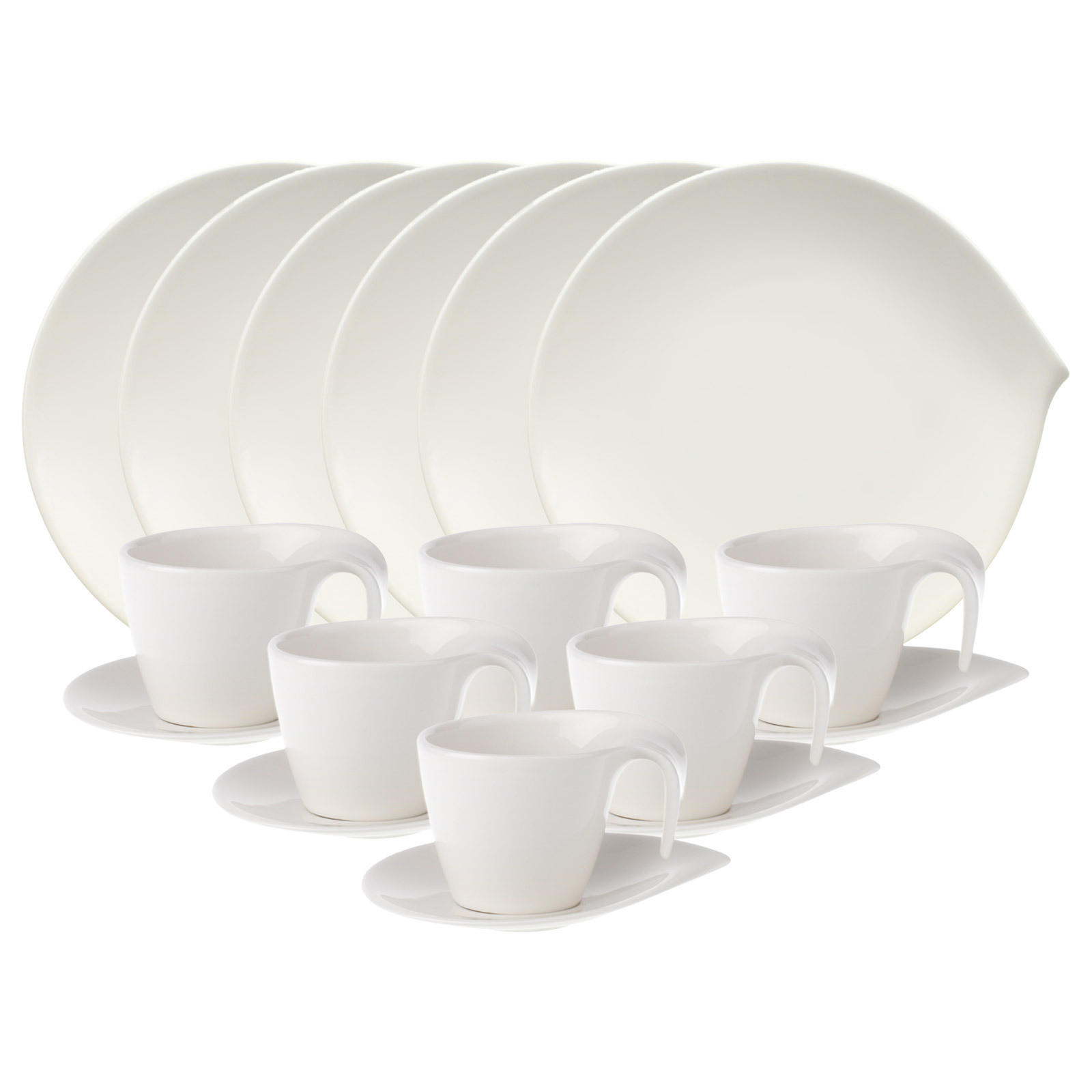 FRÜHSTÜCKS-SET Flow weiß 18er Set - Weiß, Keramik (1/1/1cm) - Villeroy & Boch