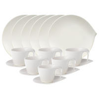 FRÜHSTÜCKS-SET Flow weiß 18er Set - Weiß, Keramik (1/1/1cm) - Villeroy & Boch