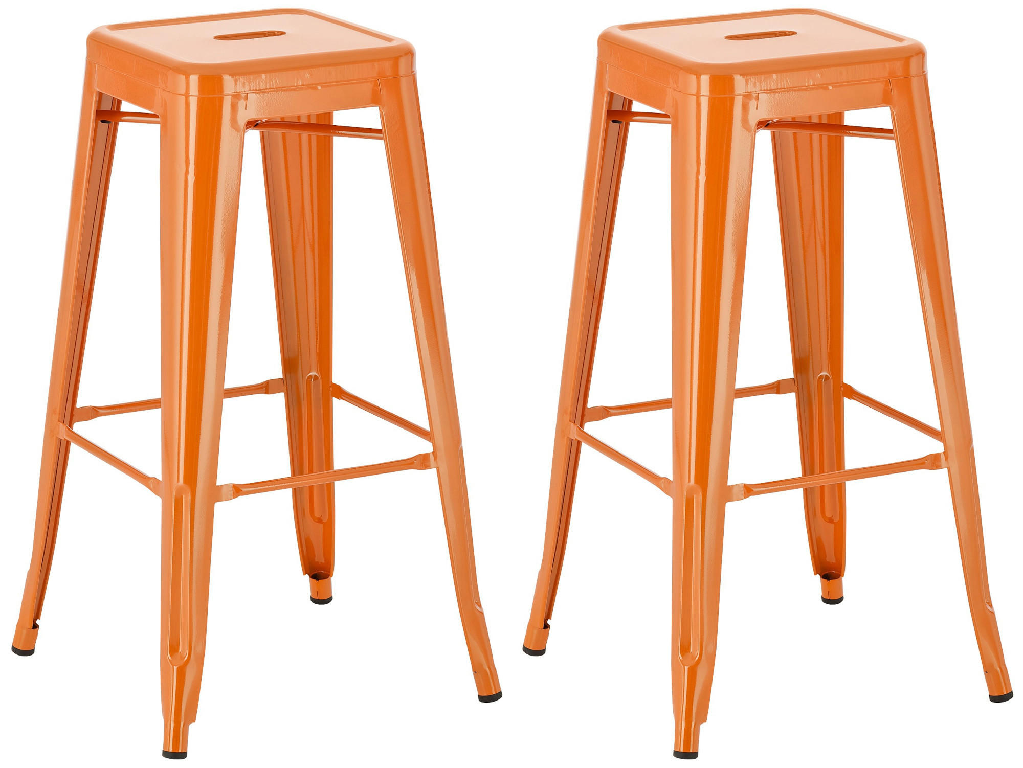 BARHOCKER 2er Set Metall orange - Orange, Metall (43/76/43cm) - CLP