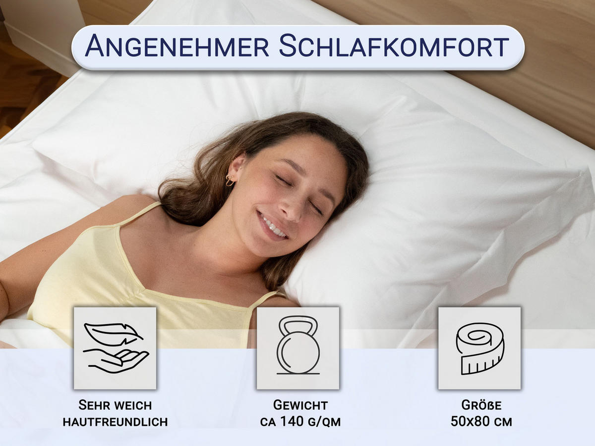 KISSENBEZUG, 2er-Set, 50x70 cm, 100% Baumwolle, Weiß - Weiß, Textil (50/70cm) - Zollner