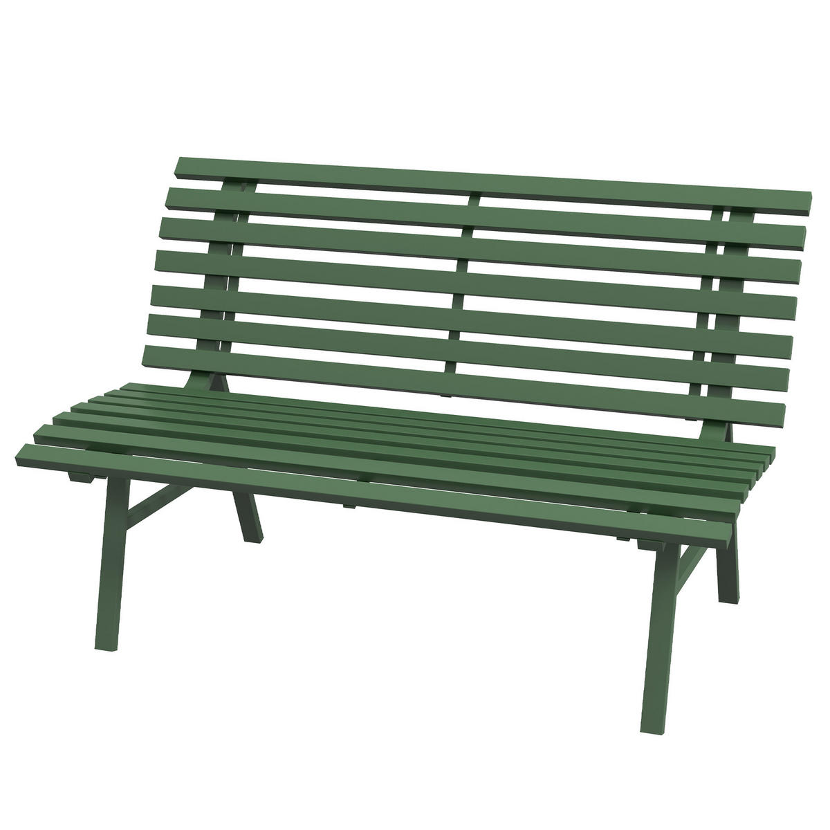 GARTENBANK DE-17768 2-Sitzer mit Lattenrost aus Aluminium Grün - Grün, Metall (123/79/67cm) - ComfortXL