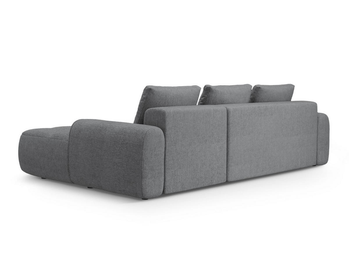 AUSKLAPPBARES-ECKSOFA rechts mit Container Linz aus strukturiertem Stoff grau 3 Sitzplätze - Grau, Textil (142/275cm) - Cosmopolitan Design