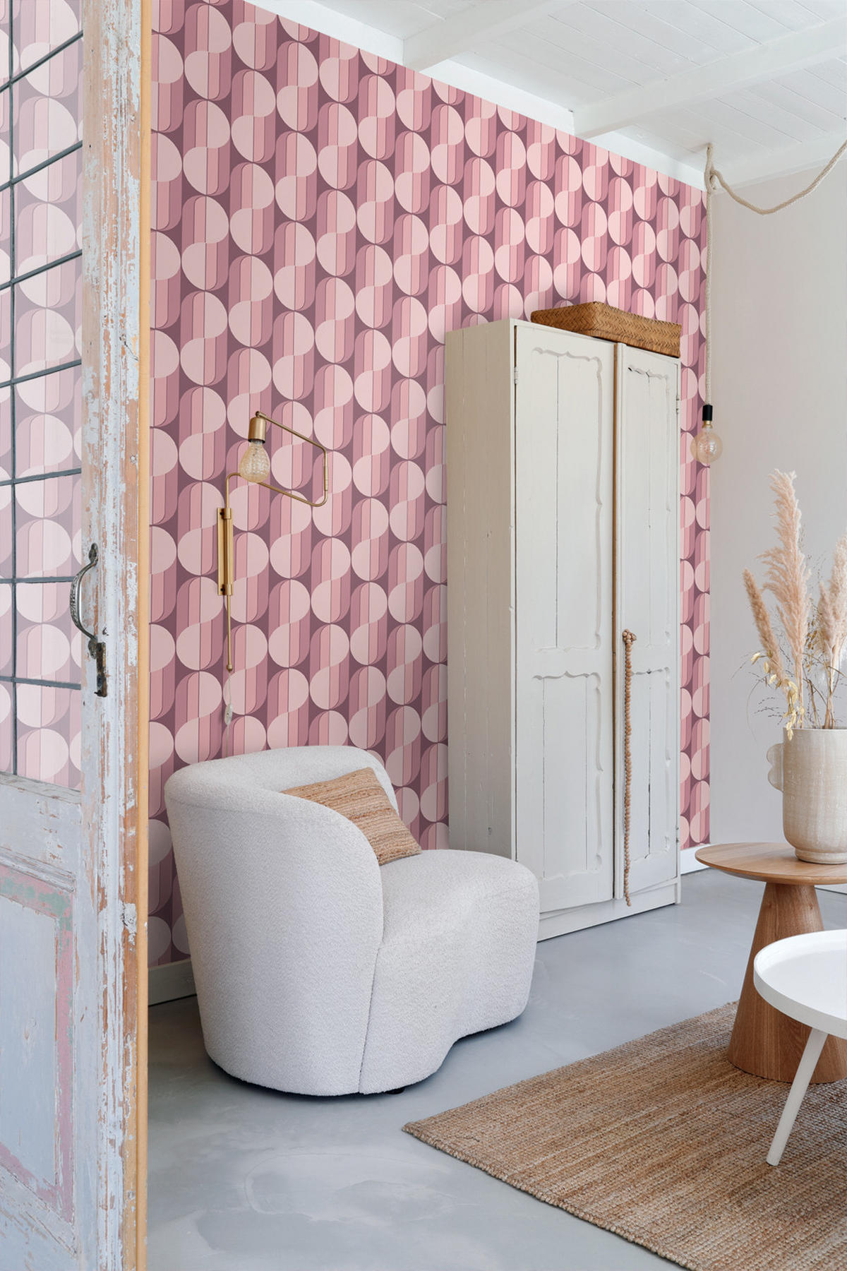 TAPETE Retro-Ornamente 50 x 900 cm - Lila, Papier (50/900cm) - ESTAhome