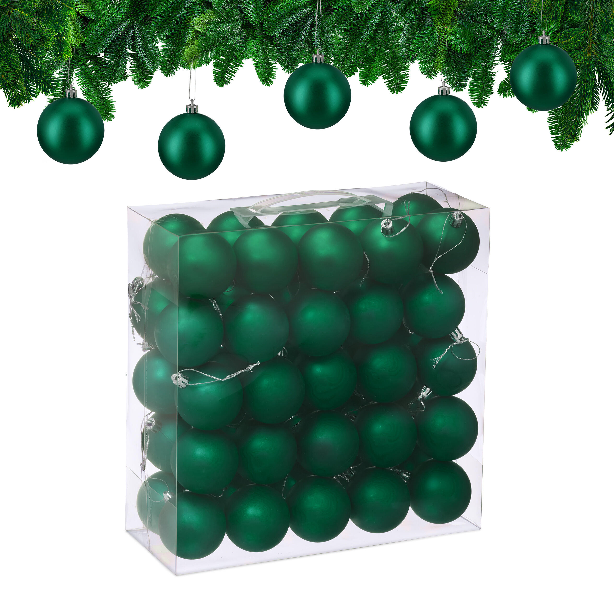 Relaxdays BAŇKY tmavě zelené 50ks-set 6 cm