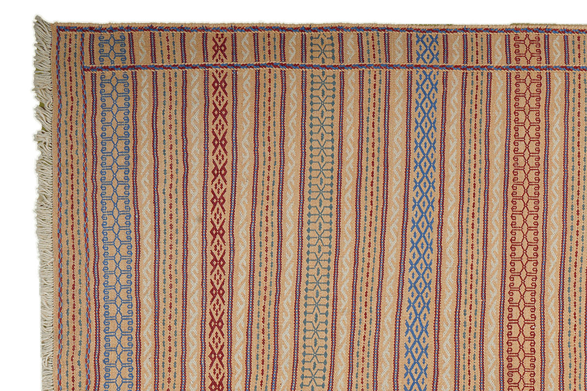 HANDWEBTEPPICH Kelim Kordi Beige 245/171 cm Schurwolle - Beige, Textil (171/245cm) - Looma