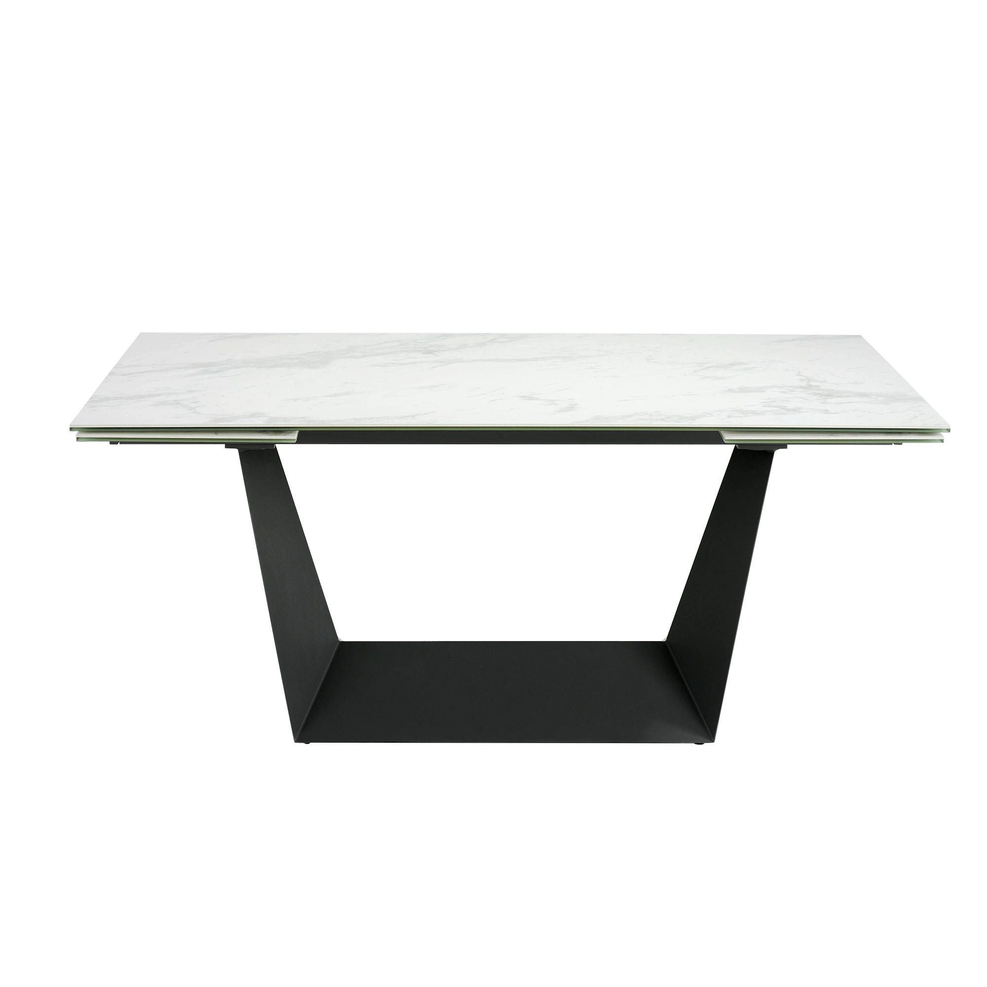 ESSTISCH Rechteckig Schwarz Weiß 180/90/75 cm - Schwarz/Weiß, Stein/Metall (90/180/75cm) - ANGEL CERDA