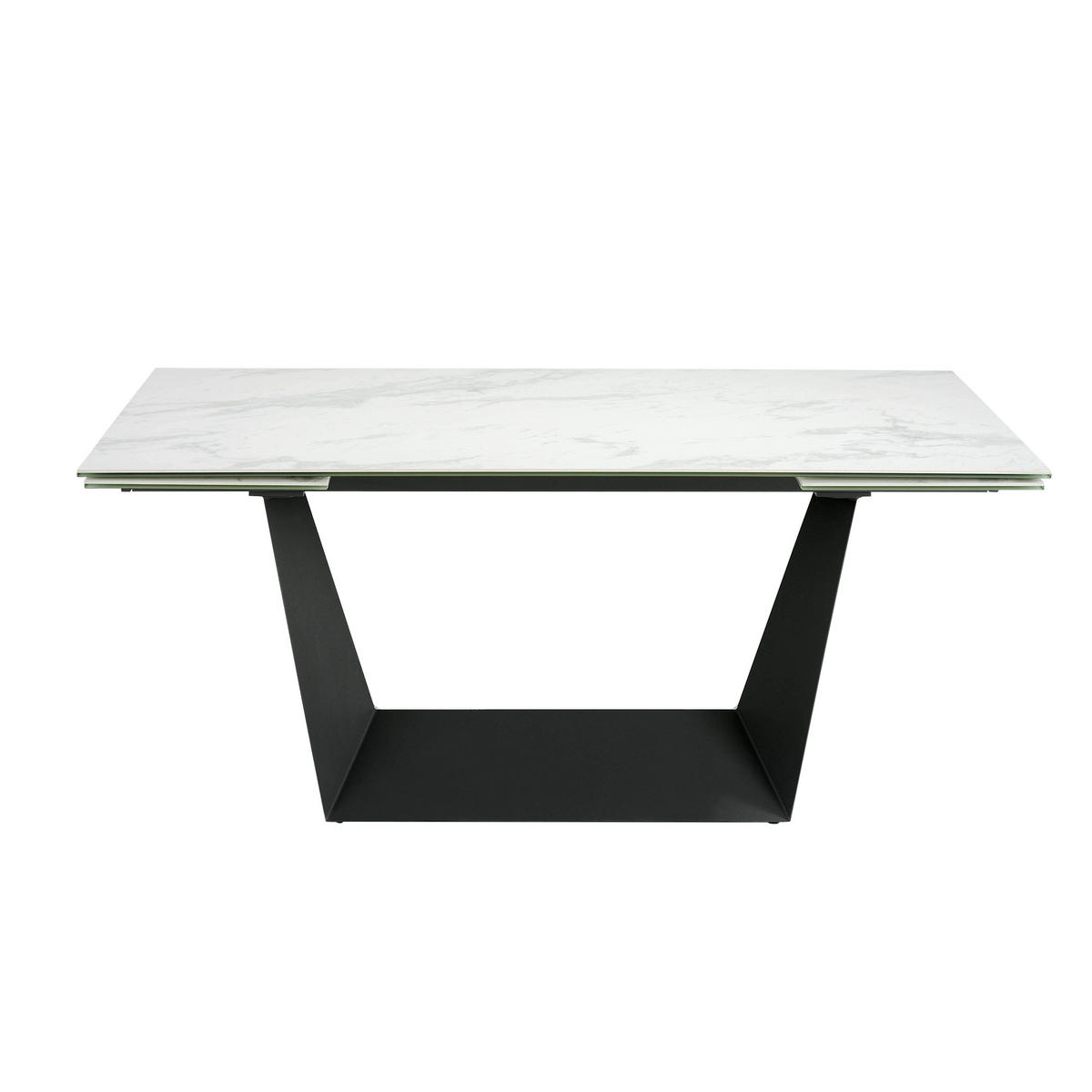 ESSTISCH Rechteckig Schwarz Weiß 180/90/75 cm - Schwarz/Weiß, Stein/Metall (90/180/75cm) - ANGEL CERDA