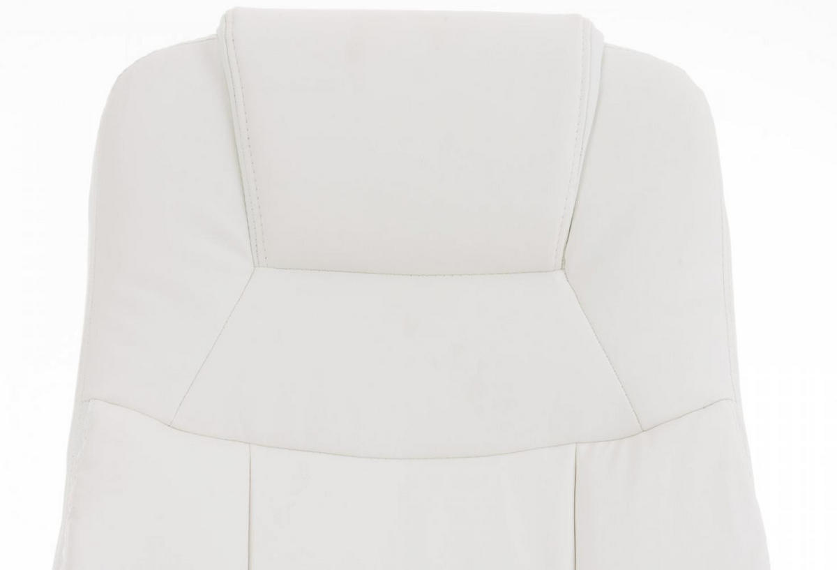 CHEFSESSEL Lederlook weiß - Chromfarben/Weiß, Textil/Metall (66/113/70cm) - CLP