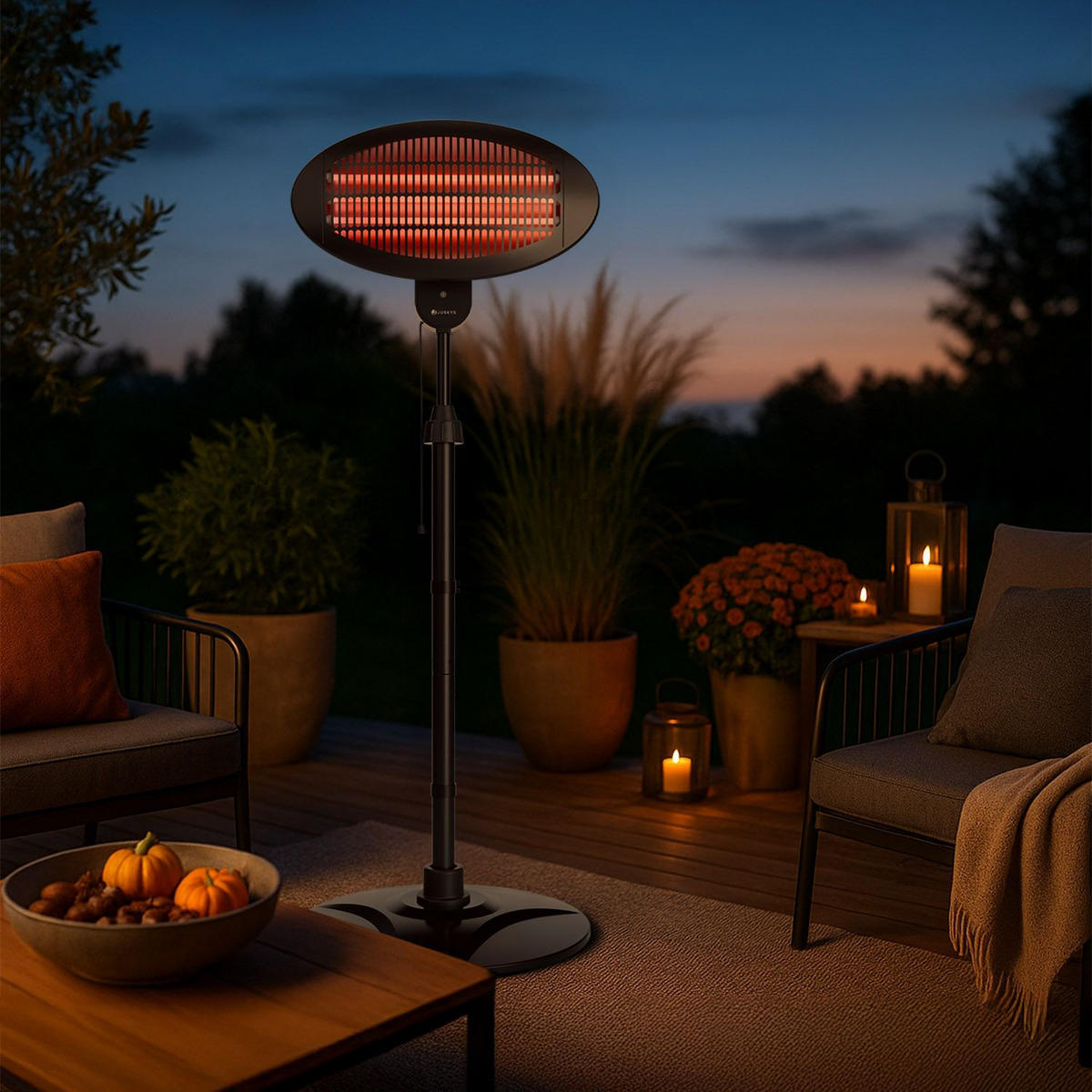 INFRAROTSTRAHLER 2000W - Schwarz, Metall (50/170/50cm) - Juskys