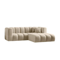 ECKSOFA L-from, Sofa Grand modular stoff Salvador Beige Rechts - Beige, Holz (227/179cm) - Kaiser Möbel