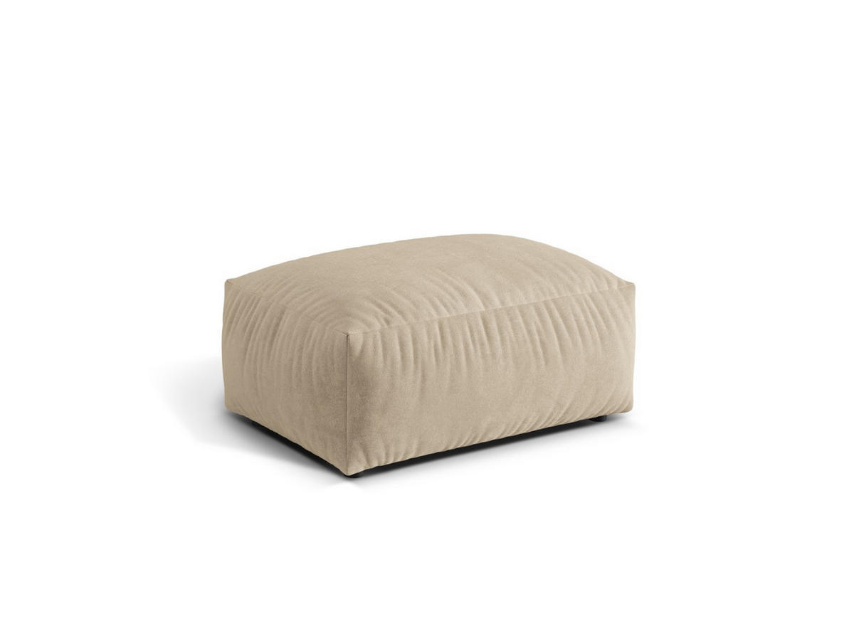 POUF Martina aus Samt leichtes beige - Creme, Textil (65/44/95cm) - Micadoni