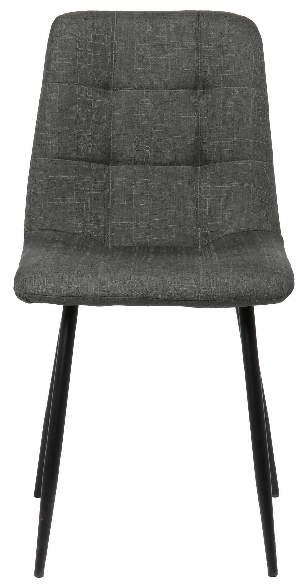 ESSZIMMERSTUHL Till, 2er Set Stoff, Gestell Metall matt Schwarz Dunkelgrau - Dunkelgrau/Schwarz, Textil/Metall (45/88/52cm) - TPFLiving