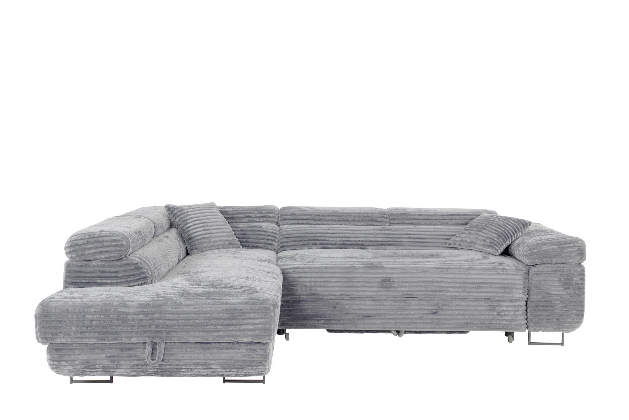 ECKSOFA SERENA L Links mit Stauraum, Hellgrau - Hellgrau, Textil (275/205cm) - KS Home Concept