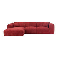 SOFA ohne Schlafmöglichkeit - 5 Personen - Stoff, Stoff - Rot - - Rot, Textil (280/165cm) - Vente-Unique