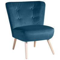 SESSEL Kassi Bezug Samtvelours Buche natur / petrol - Blau, Kunststoff (69/80/68cm) - 58aufmkessel