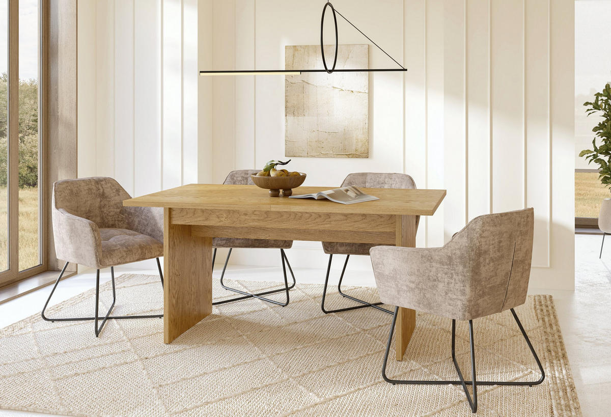 ESSTISCH KALIO Ausziehbar 160 - 240 / 90 x 77,6 cm - Eichefarben, Holz (160/90/77.6cm) - MASSENO