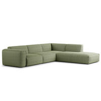 3-SITZER ECKSOFA mit Recamiere - Schwarz/Grün, Kunststoff/Textil (295/231cm) - home24