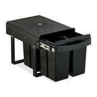 EINBAUMÜLLEIMER - Schwarz, Kunststoff/Metall (34/34.6/51.8cm) - Relaxdays