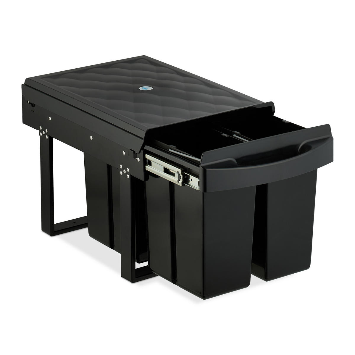 EINBAUMÜLLEIMER - Schwarz, Kunststoff/Metall (34/34.6/51.8cm) - Relaxdays