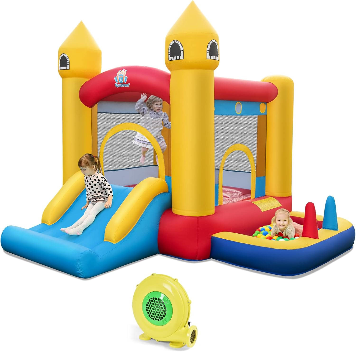 HÜPFBURG 239cm Multicolor - Multicolor, Kunststoff (306/288/239cm) - COSTWAY