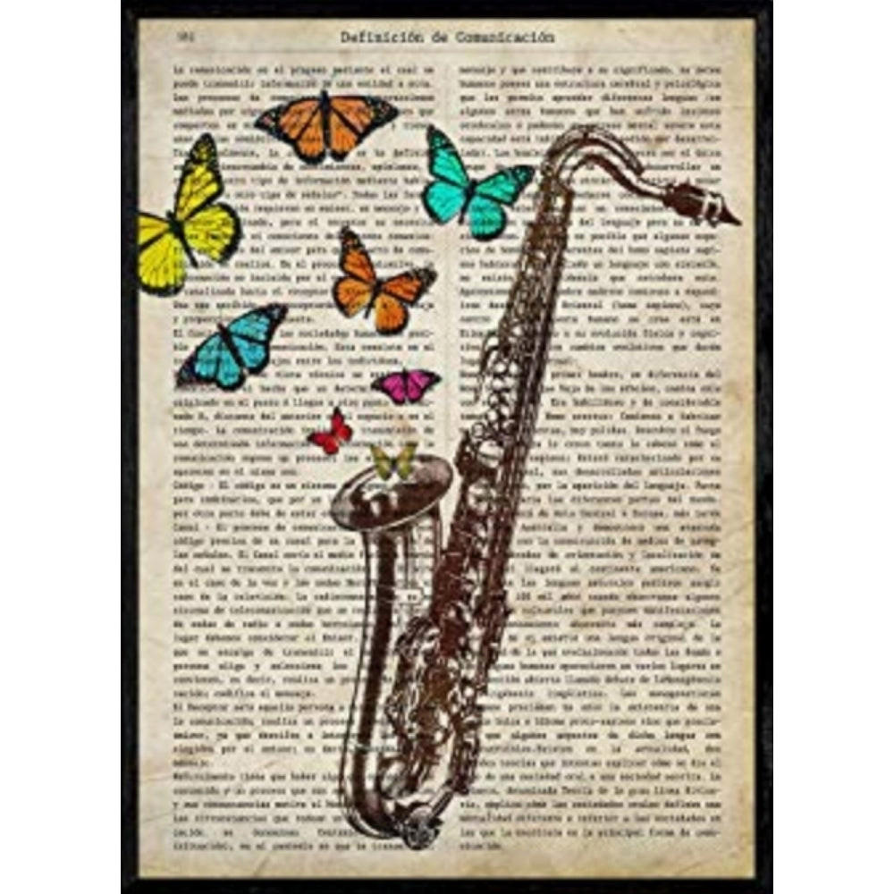 POSTER Saxophon. A4 Rahmenlos - Klar, Papier (29.7/5/21cm) - Nacnic