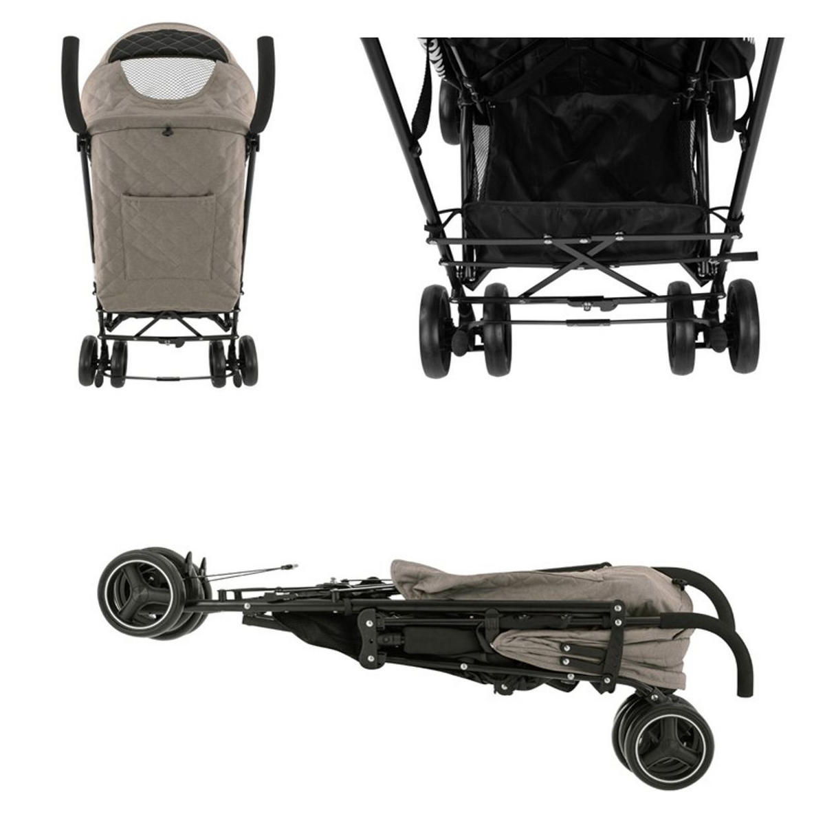 KINDERWAGEN Käfer braun Stahlrahmen, Korb, abnehmbare Vorderräder, Fußstütze - Beige, Metall (78/48/104cm) - Kikka boo