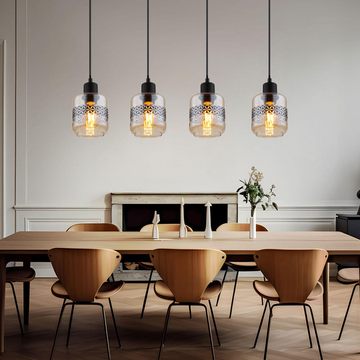 LED HÄNGELEUCHTE Metall Schwarz - Schwarz, Glas (71/11/120cm) - Globo Lighting