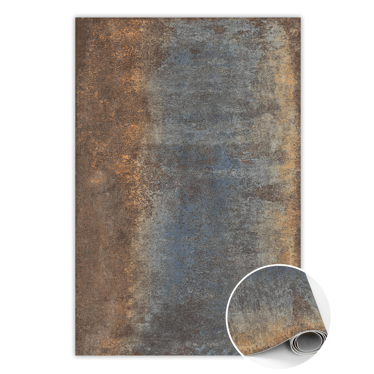 VINYL TEPPICH 150x225 cm Verrostetes Blech - Rostfarben/Grau, Kunststoff (150/225cm) - TULUP