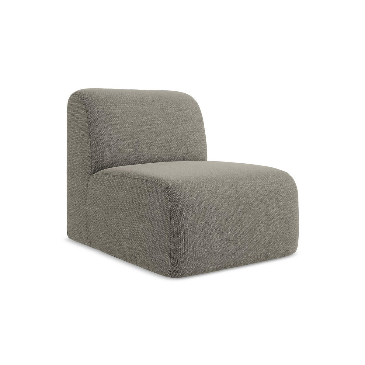 SOFAELEMENT Bouclé Stoff Grau - Schwarz/Grau, Holzwerkstoff/Kunststoff (70/75/94cm) - LaMiaSofa